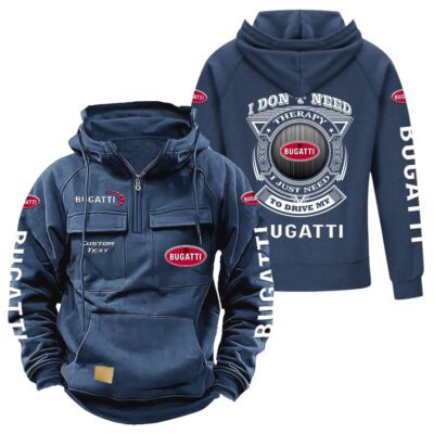 Bugatti Vintage Quarter Zip Hoodie Retro Hoodie LQZ1277 2