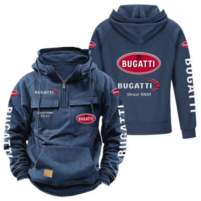 Bugatti Vintage Quarter Zip Hoodie Retro Hoodie LQZ1353 2