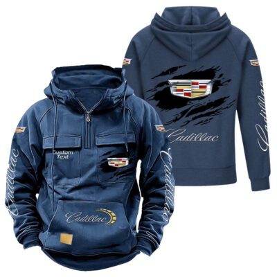 Cadillac Vintage Quarter Zip Hoodie Retro Hoodie LQZ1053 2