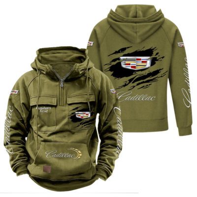 Cadillac Vintage Quarter Zip Hoodie Retro Hoodie LQZ1053 3