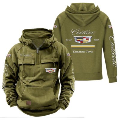 Cadillac Vintage Quarter Zip Hoodie Retro Hoodie LQZ1123 3