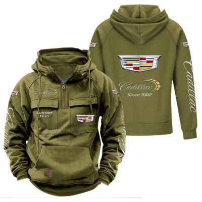 Cadillac Vintage Quarter Zip Hoodie Retro Hoodie LQZ1362 3