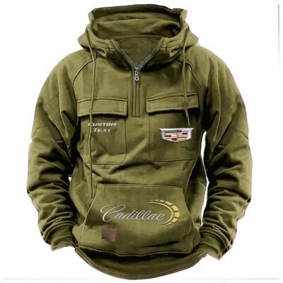 Cadillac Vintage Quarter Zip Hoodie Retro Hoodie LQZ1478 3
