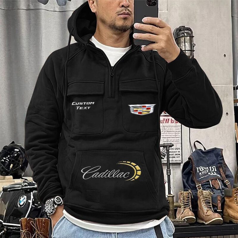 Cadillac Vintage Quarter Zip Hoodie Retro Hoodie LQZ1478