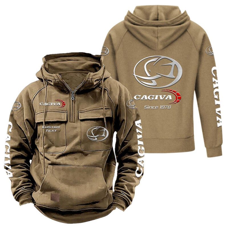 Cagiva Vintage Quarter Zip Hoodie Retro Hoodie LQZ1305 4