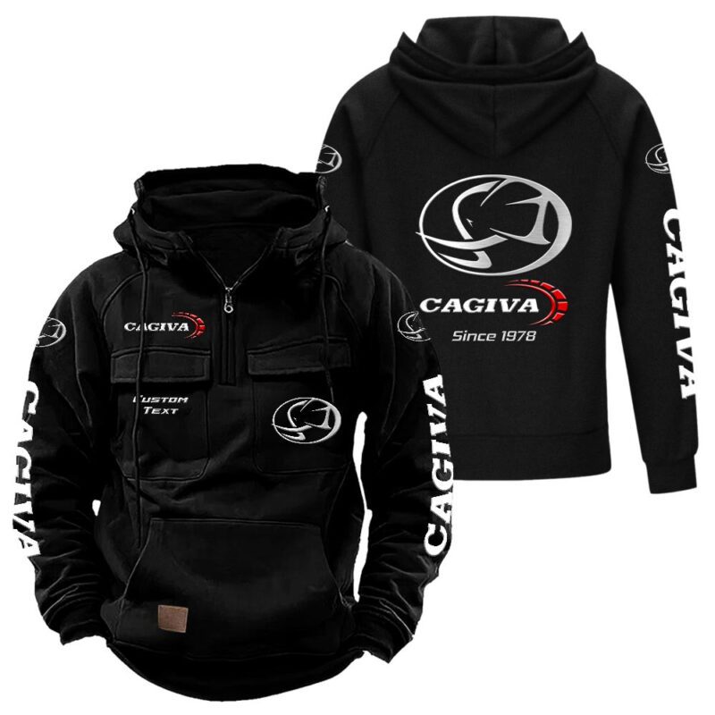 Cagiva Vintage Quarter Zip Hoodie Retro Hoodie LQZ1305