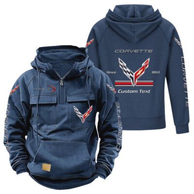 Chevrolet Corvette Vintage Quarter Zip Hoodie Retro Hoodie LQZ1126 2