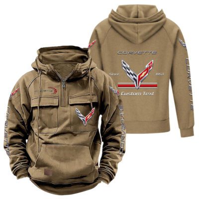 Chevrolet Corvette Vintage Quarter Zip Hoodie Retro Hoodie LQZ1126 4