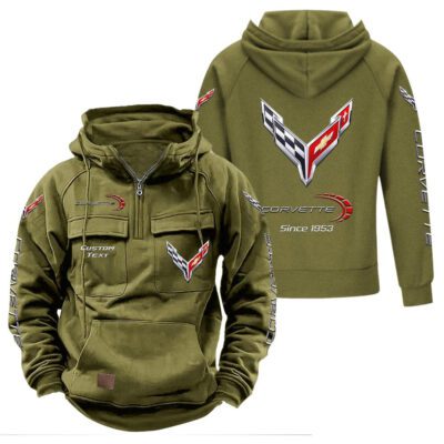 Chevrolet Corvette Vintage Quarter Zip Hoodie Retro Hoodie LQZ1414 3
