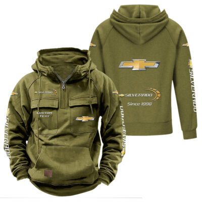 Chevrolet Silverado Vintage Quarter Zip Hoodie Retro Hoodie LQZ1343 3