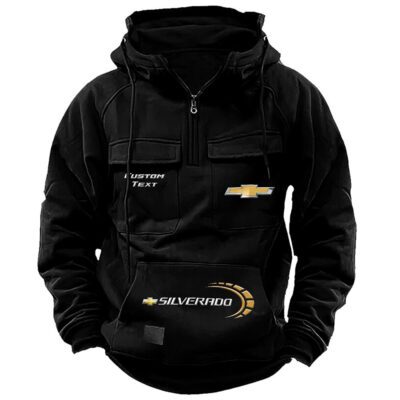 Chevrolet Silverado Vintage Quarter Zip Hoodie Retro Hoodie LQZ1489 1