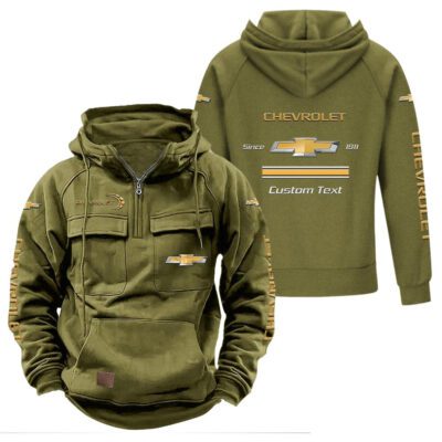 Chevrolet Vintage Quarter Zip Hoodie Retro Hoodie LQZ1080 3