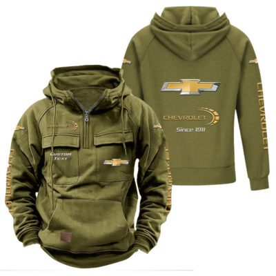 Chevrolet Vintage Quarter Zip Hoodie Retro Hoodie LQZ1416 3