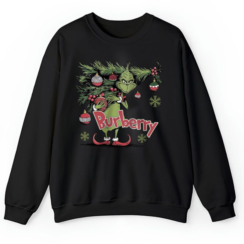 Christmas Grinch Shirt Grinchmas Vibes Burberry Unisex Sweatshirt TAS22002
