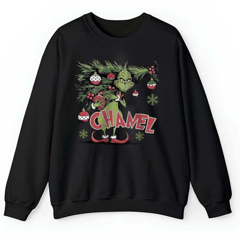 Christmas Grinch Shirt Grinchmas Vibes Chanel Unisex Sweatshirt TAS22003