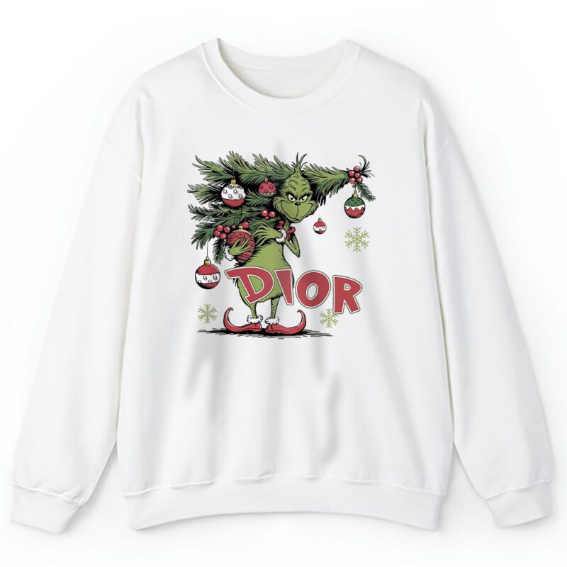 Christmas Grinch Shirt Grinchmas Vibes Dior Unisex Sweatshirt TAS22005 1