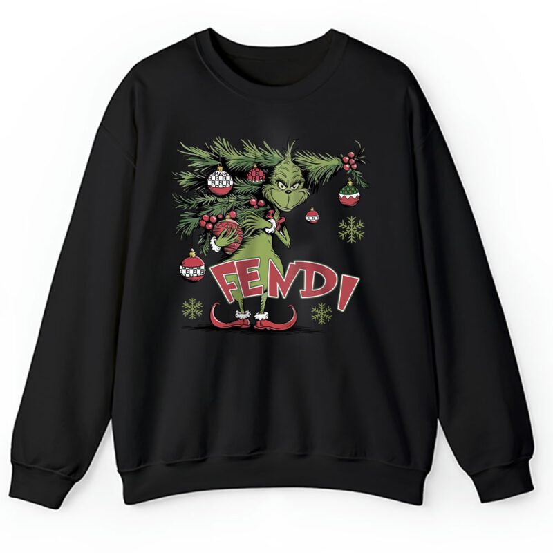 Christmas Grinch Shirt Grinchmas Vibes Fendi Unisex Sweatshirt TAS22006