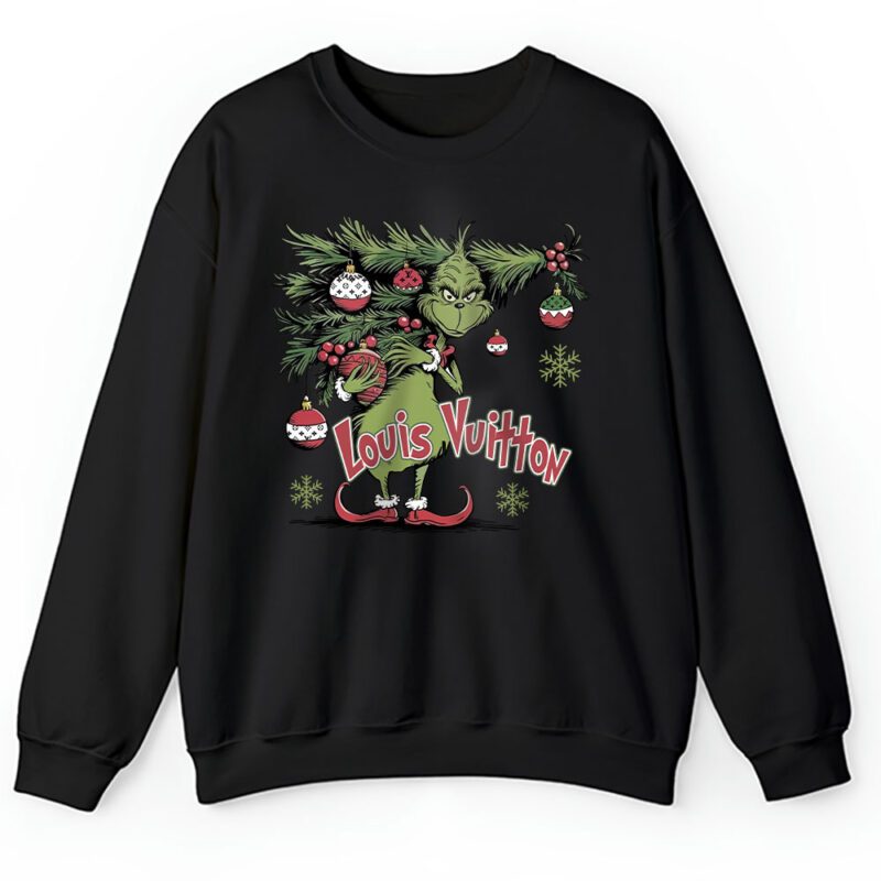 Christmas Grinch Shirt Grinchmas Vibes Louis Vuitton Unisex Sweatshirt TAS22009