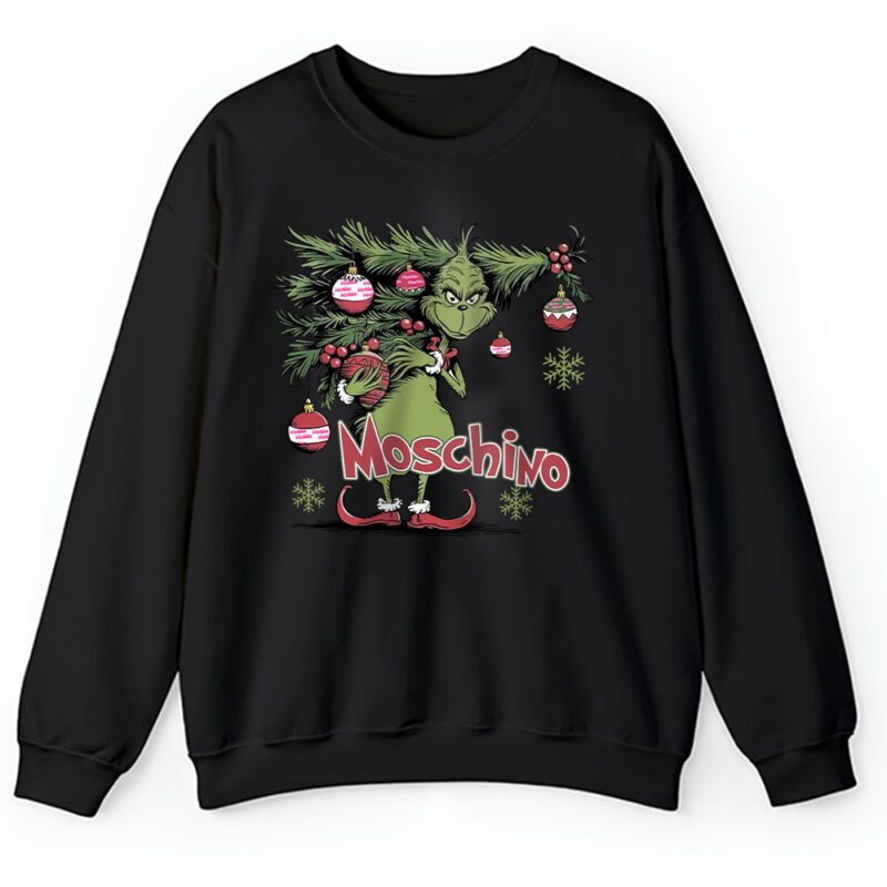 Christmas Grinch Shirt Grinchmas Vibes Moschino Unisex Sweatshirt TAS22010