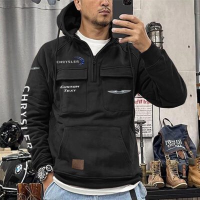 Chrysler Vintage Quarter Zip Hoodie Retro Hoodie LQZ1355 1