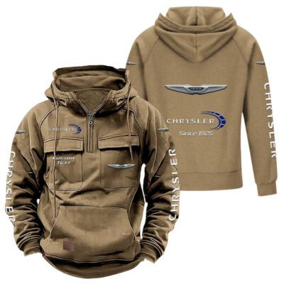 Chrysler Vintage Quarter Zip Hoodie Retro Hoodie LQZ1355 4