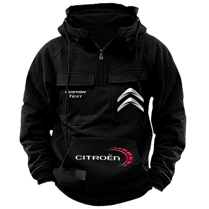 Citroen Vintage Quarter Zip Hoodie Retro Hoodie LQZ1438 1