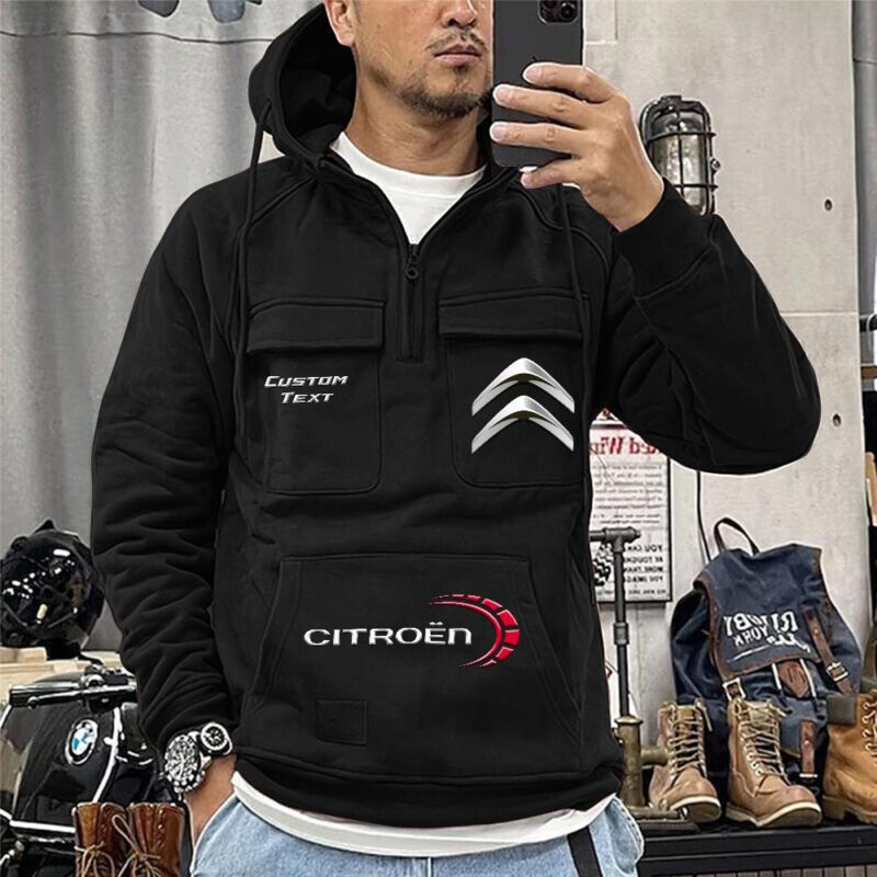 Citroen Vintage Quarter Zip Hoodie Retro Hoodie LQZ1438