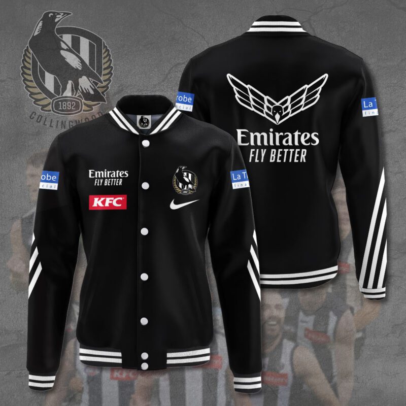 Collingwood Magpies AFL Baseball Jacket For Fan CFB1127