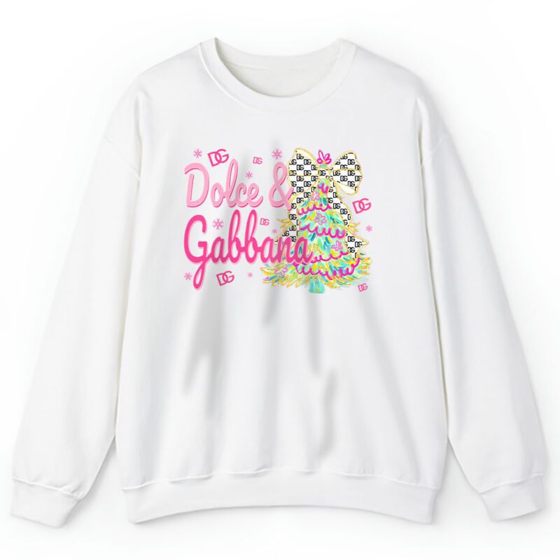 Colorful Glitter Holly Jolly Coquette Christmas Tree Dolce Gabbana Unisex Sweatshirt TAS21994 1