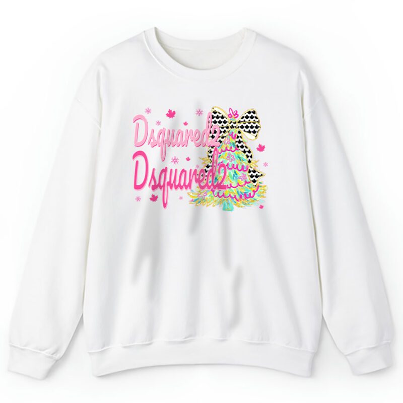 Colorful Glitter Holly Jolly Coquette Christmas Tree Dsquared2 Unisex Sweatshirt TAS21996 1