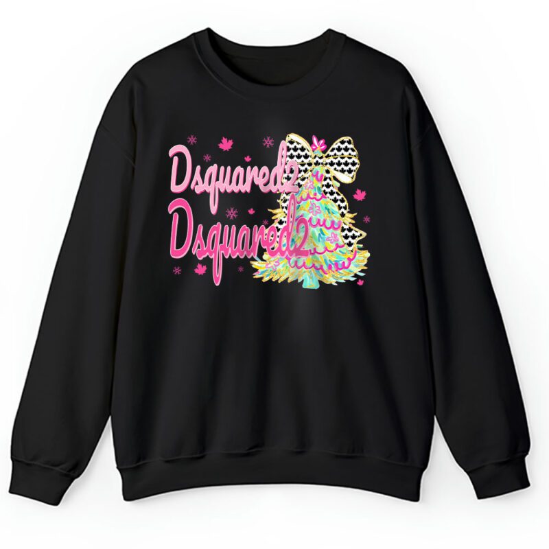Colorful Glitter Holly Jolly Coquette Christmas Tree Dsquared2 Unisex Sweatshirt TAS21996