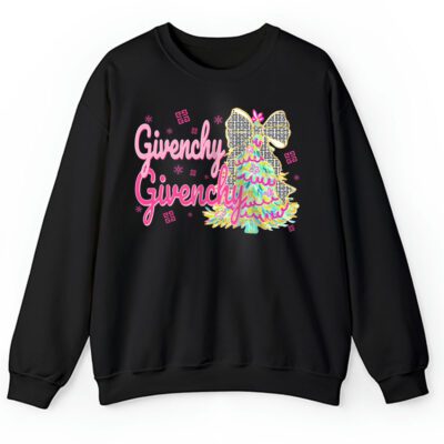 Colorful Glitter Holly Jolly Coquette Christmas Tree Givenchy Unisex Sweatshirt TAS21999