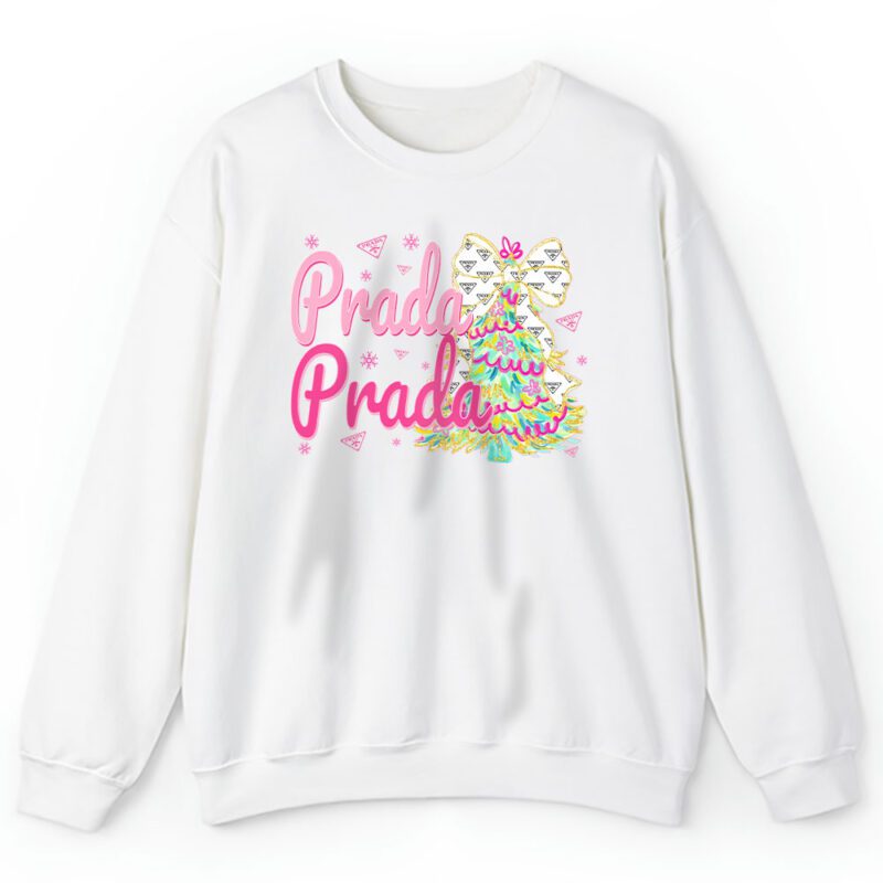 Colorful Glitter Holly Jolly Coquette Christmas Tree Prada Unisex Sweatshirt TAS22001 1