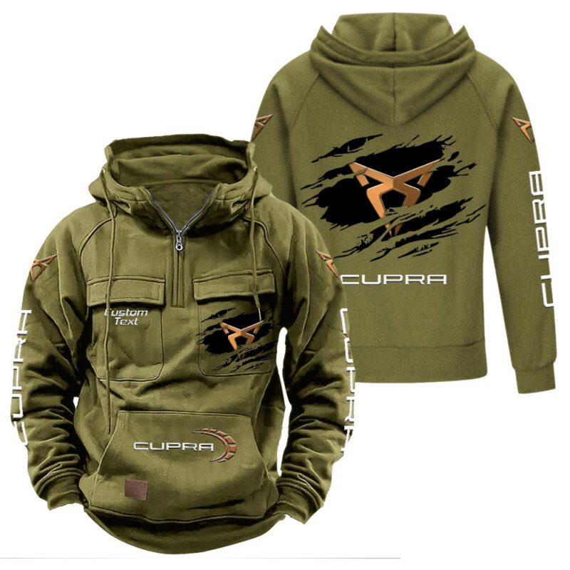 Cupra Vintage Quarter Zip Hoodie Retro Hoodie LQZ1061 3