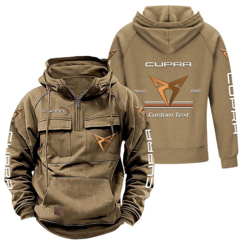 Cupra Vintage Quarter Zip Hoodie Retro Hoodie LQZ1084 4