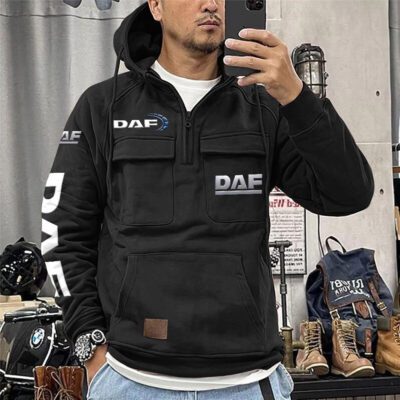 DAF Vintage Quarter Zip Hoodie Retro Hoodie LQZ1153 1