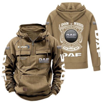 DAF Vintage Quarter Zip Hoodie Retro Hoodie LQZ1279 4