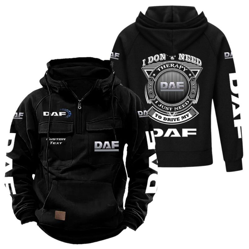 DAF Vintage Quarter Zip Hoodie Retro Hoodie LQZ1279