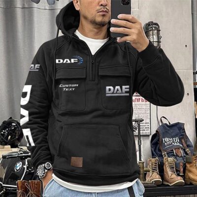 DAF Vintage Quarter Zip Hoodie Retro Hoodie LQZ1356 1