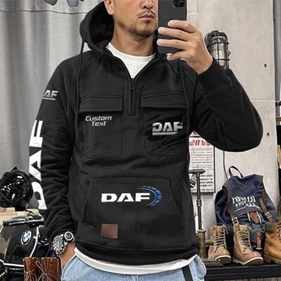 DAF Vintage Quarter Zip Hoodie Retro Hoodie LQZ1556 1