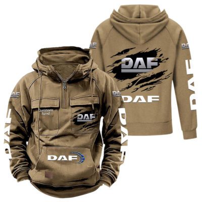 DAF Vintage Quarter Zip Hoodie Retro Hoodie LQZ1556 4