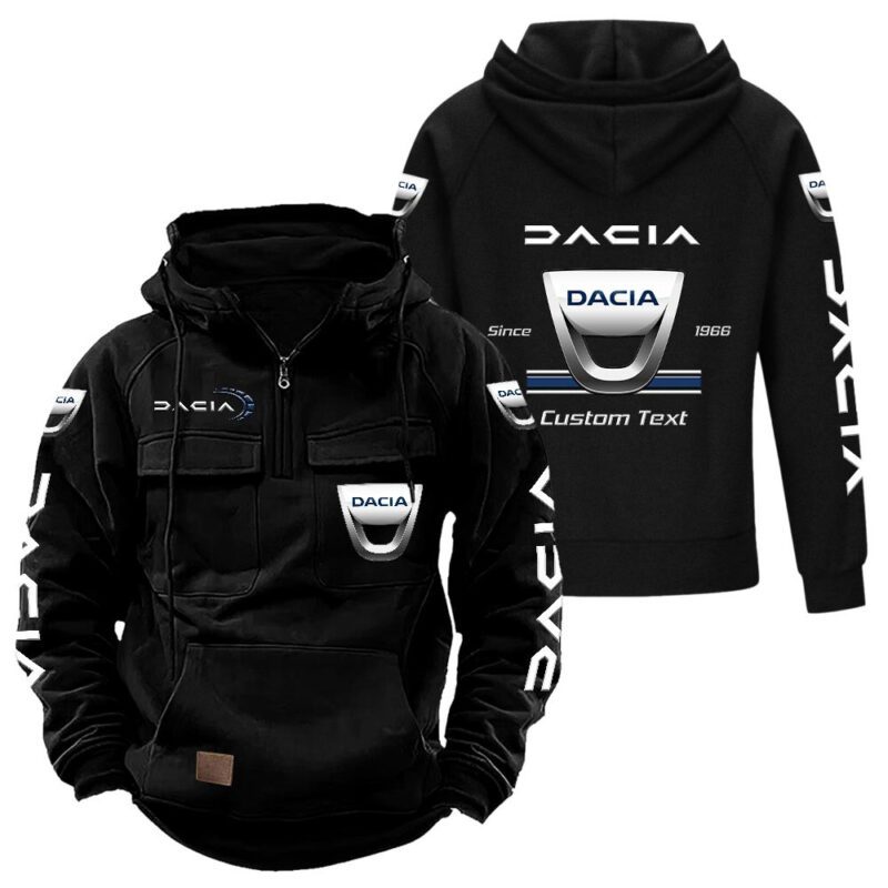 Dacia Vintage Quarter Zip Hoodie Retro Hoodie LQZ1102