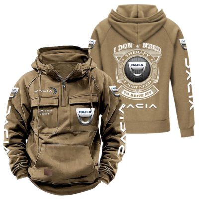 Dacia Vintage Quarter Zip Hoodie Retro Hoodie LQZ1258 4