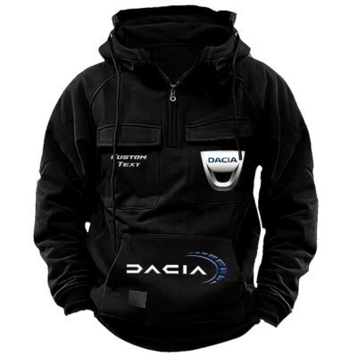 Dacia Vintage Quarter Zip Hoodie Retro Hoodie LQZ1485 1