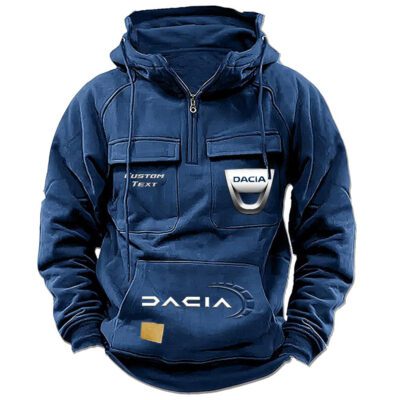 Dacia Vintage Quarter Zip Hoodie Retro Hoodie LQZ1485 2