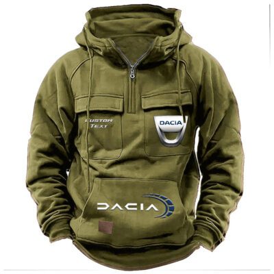 Dacia Vintage Quarter Zip Hoodie Retro Hoodie LQZ1485 3