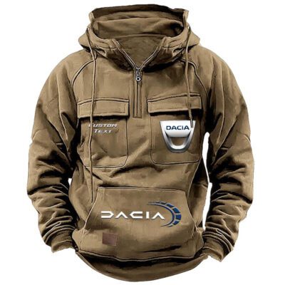 Dacia Vintage Quarter Zip Hoodie Retro Hoodie LQZ1485 4