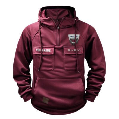 Dacia Vintage Quarter Zip Hoodie Retro Hoodie LQZ1546 4
