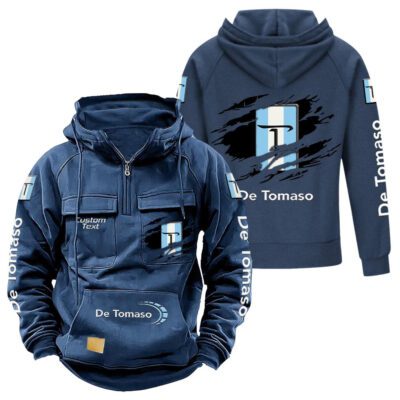 De Tomaso Vintage Quarter Zip Hoodie Retro Hoodie LQZ1020 2