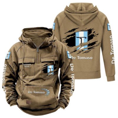 De Tomaso Vintage Quarter Zip Hoodie Retro Hoodie LQZ1020 4